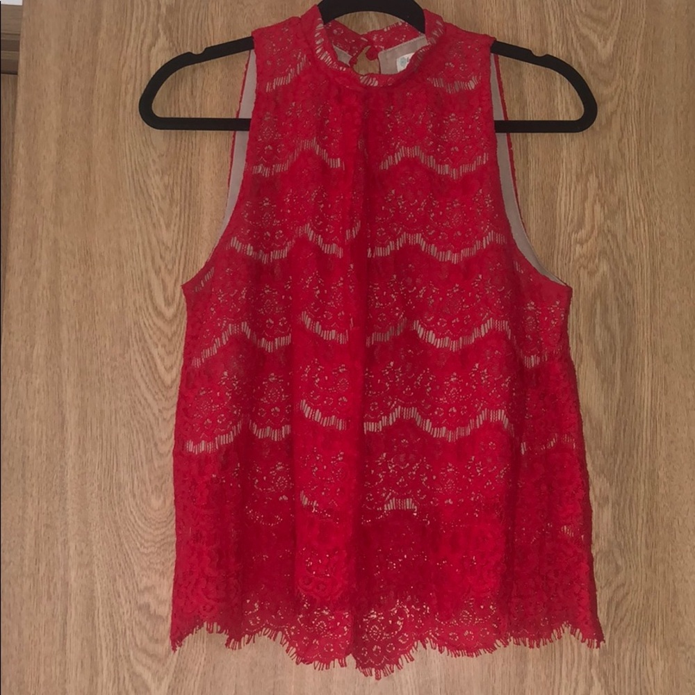 RED LACE TANK BLOUSE